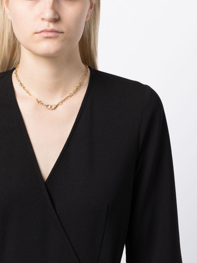 18k Yellow Gold Sister Hook Diamond Necklace