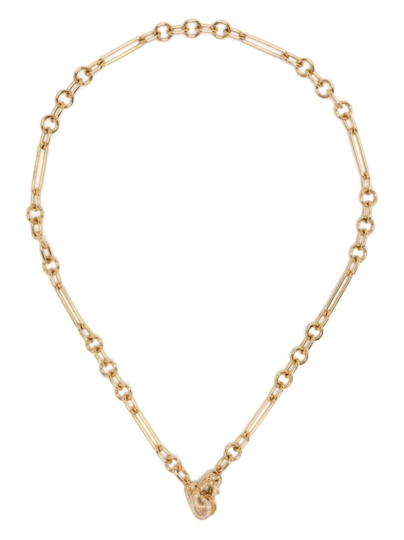 18k Yellow Gold Sister Hook Diamond Necklace