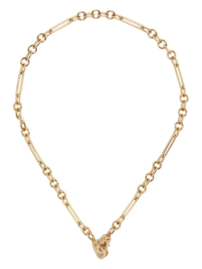 18k Yellow Gold Sister Hook Diamond Necklace