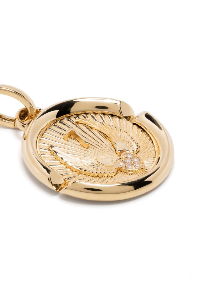 18k Yellow Gold Beloved with Wings We Fly Diamond Pendant