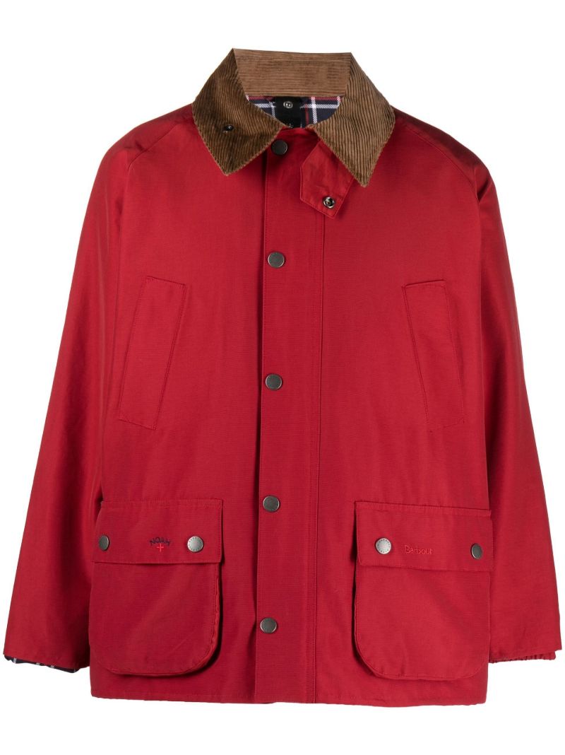 X Noah Red 60/40 Bedale Wax Jacket