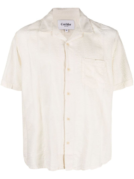 White Striped Short Sleeve Shirt
