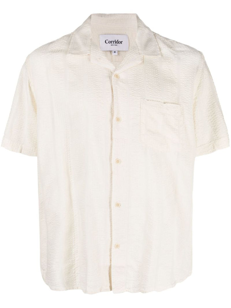 White Striped Short Sleeve Shirt
