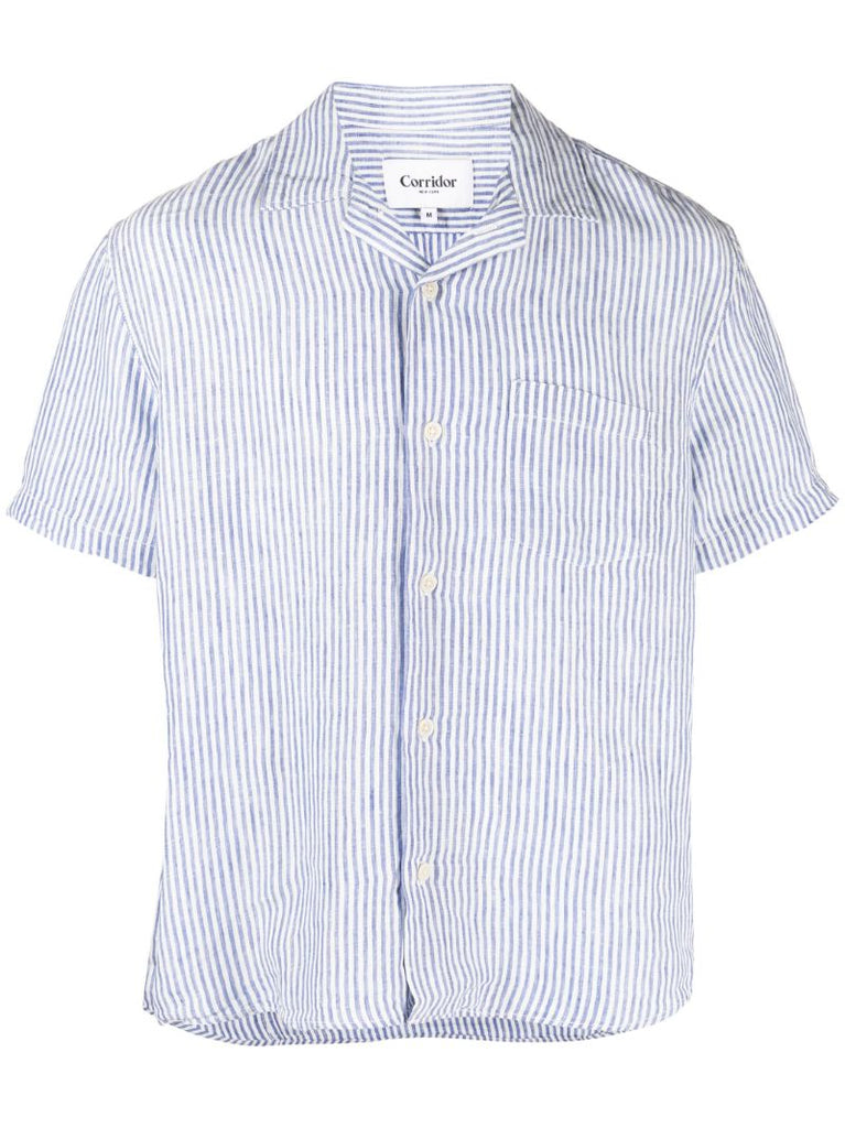 White Linen Striped Shirt