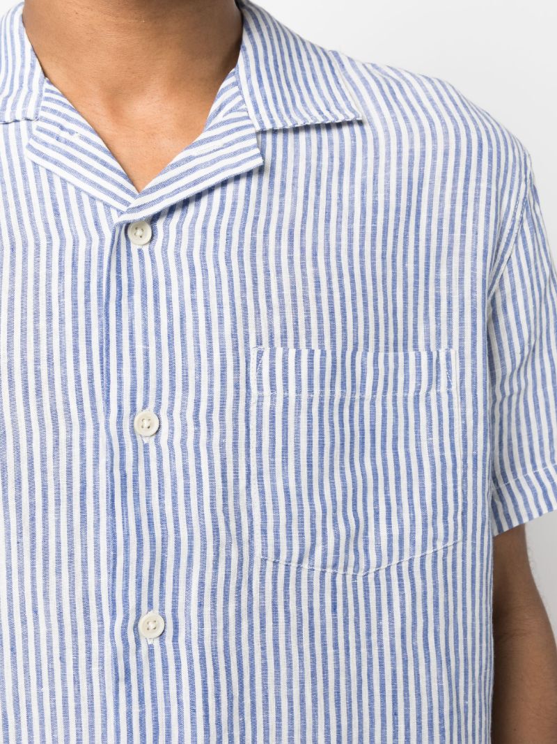 White Linen Striped Shirt