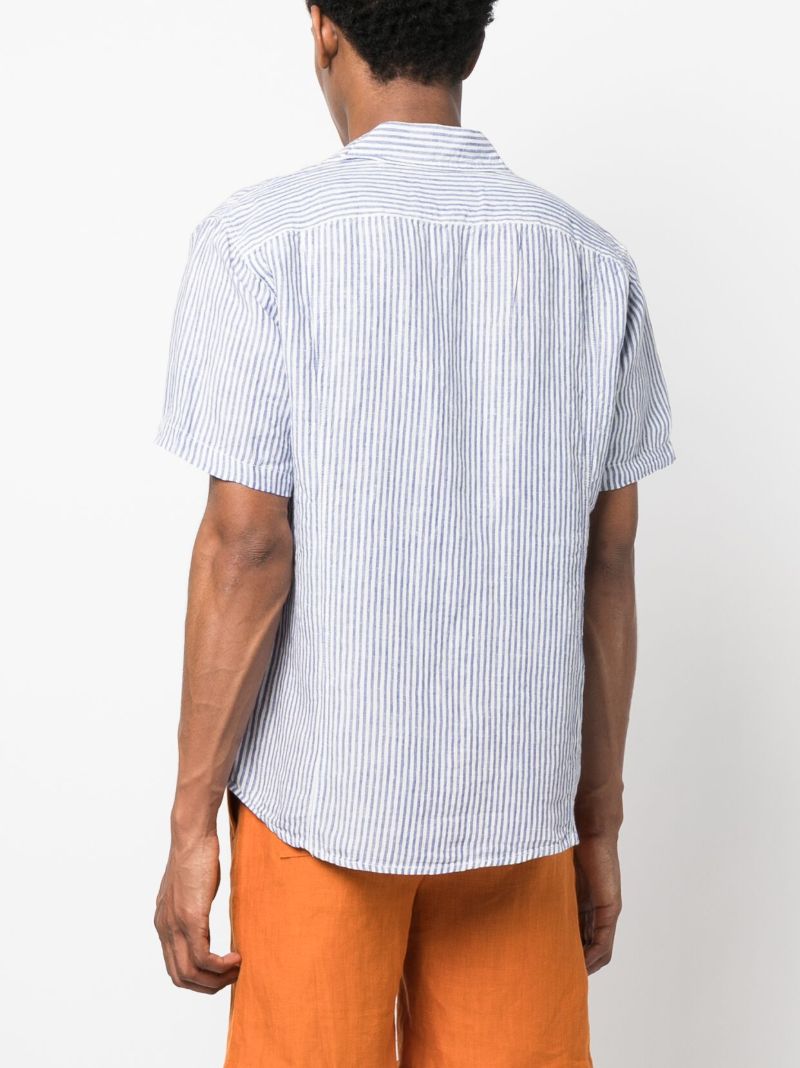 White Linen Striped Shirt