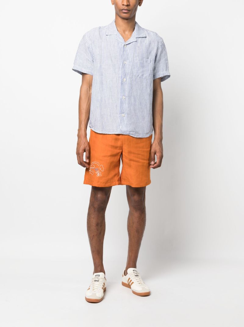 White Linen Striped Shirt