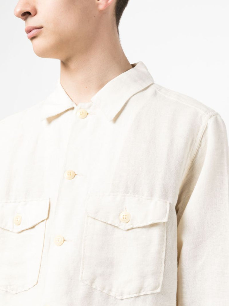 Neutral Linen Shirt Jacket