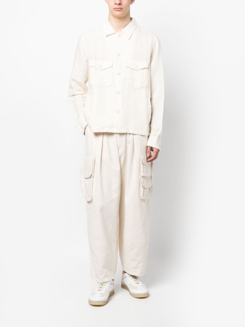 Neutral Linen Shirt Jacket
