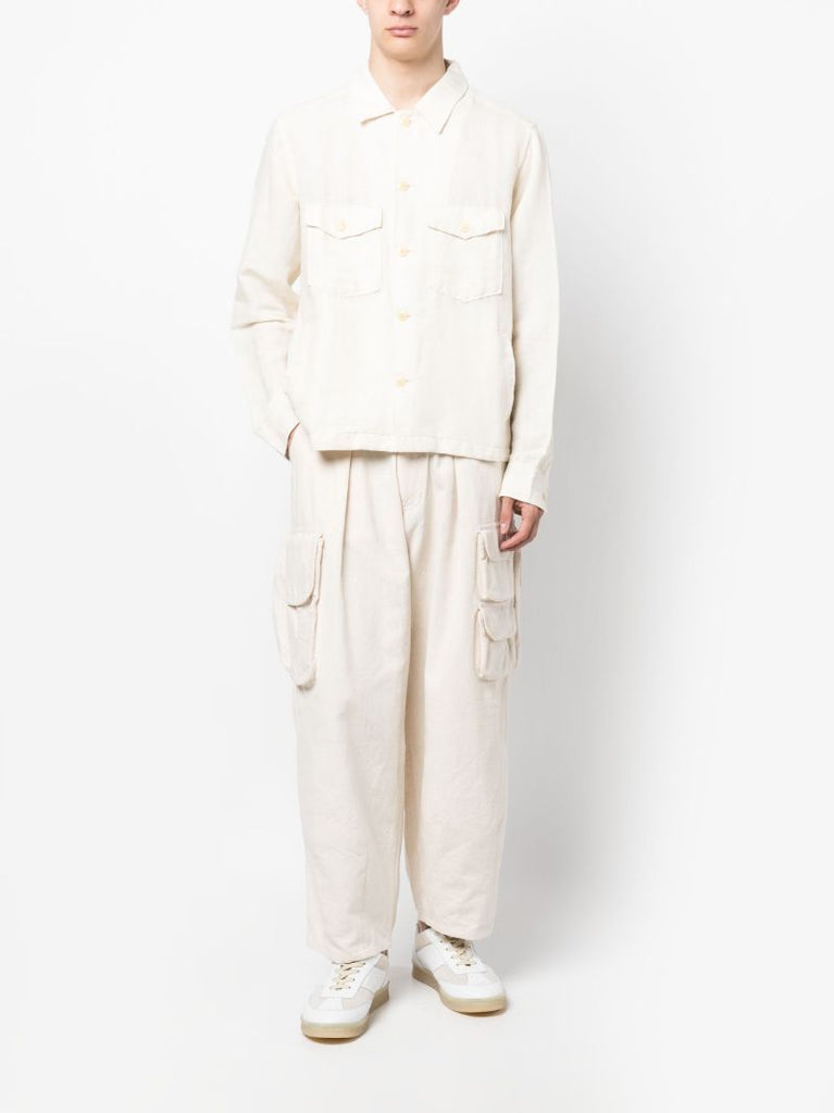 Neutral Linen Shirt Jacket