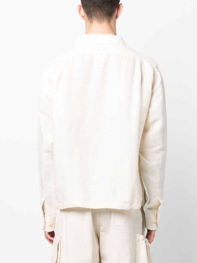 Neutral Linen Shirt Jacket