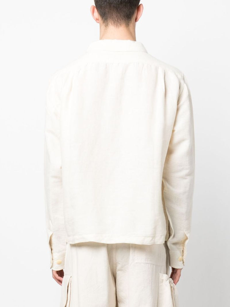 Neutral Linen Shirt Jacket