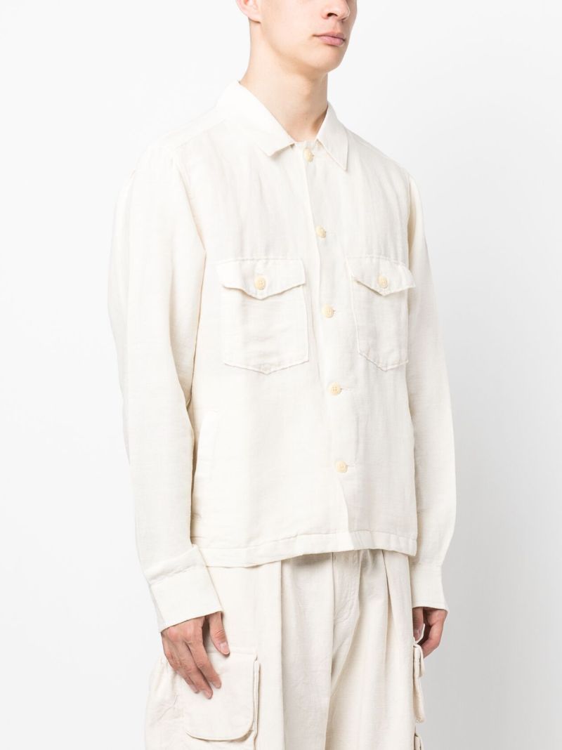 Neutral Linen Shirt Jacket