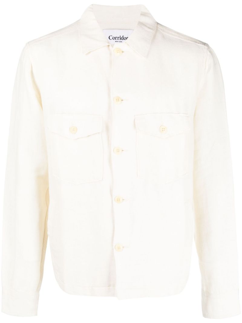 Neutral Linen Shirt Jacket