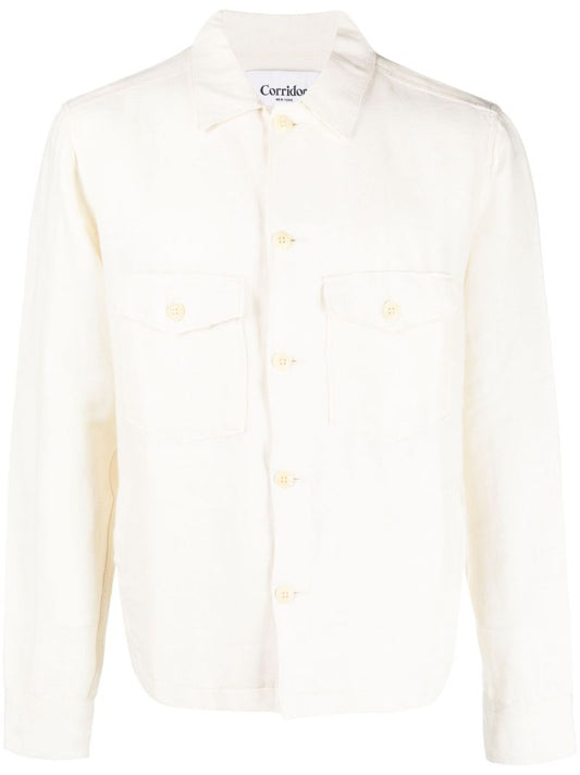 Neutral Linen Shirt Jacket