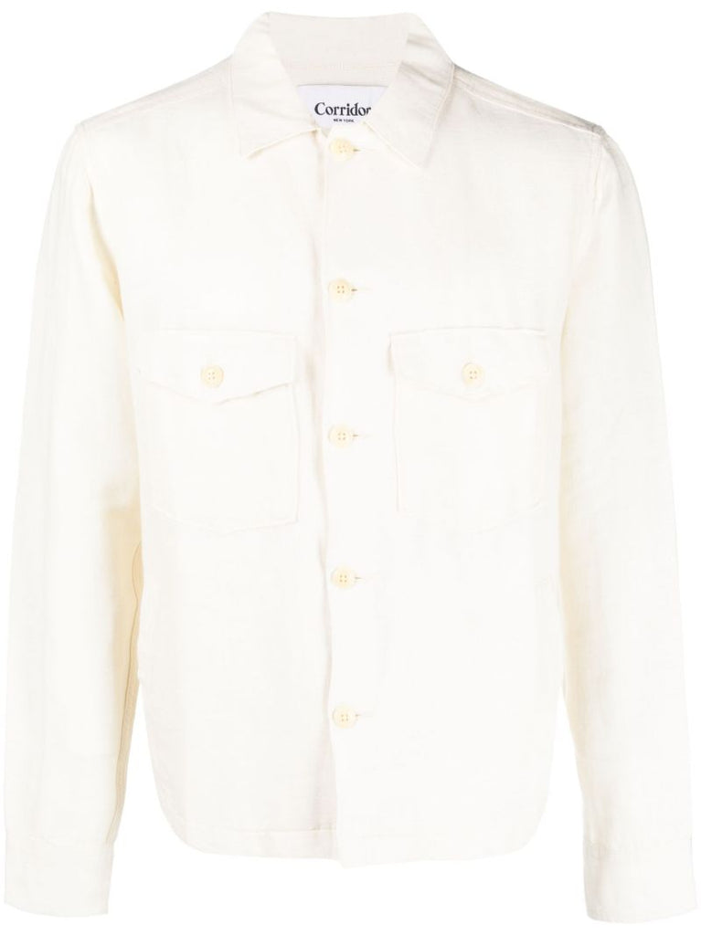 Neutral Linen Shirt Jacket