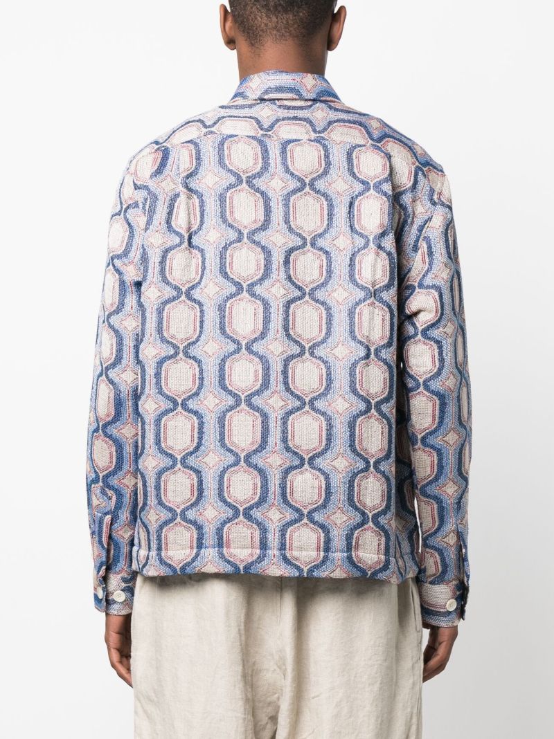 Blue Mosaic Military Jacket