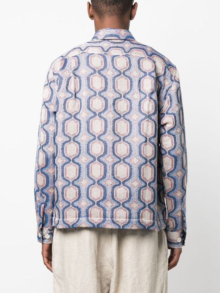 Blue Mosaic Military Jacket