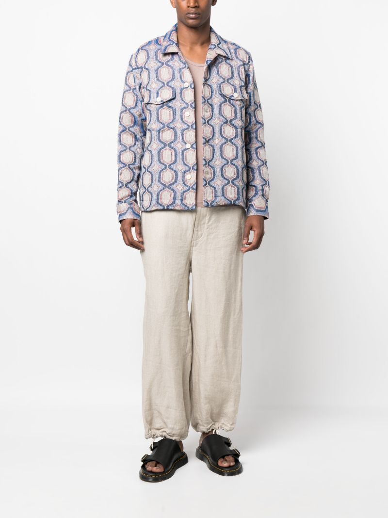 Blue Mosaic Military Jacket