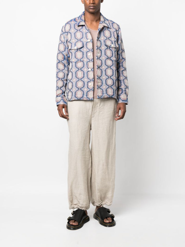 Blue Mosaic Military Jacket