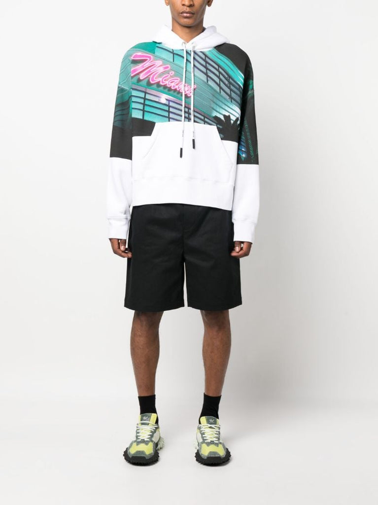 White Miami Cotton Hoodie