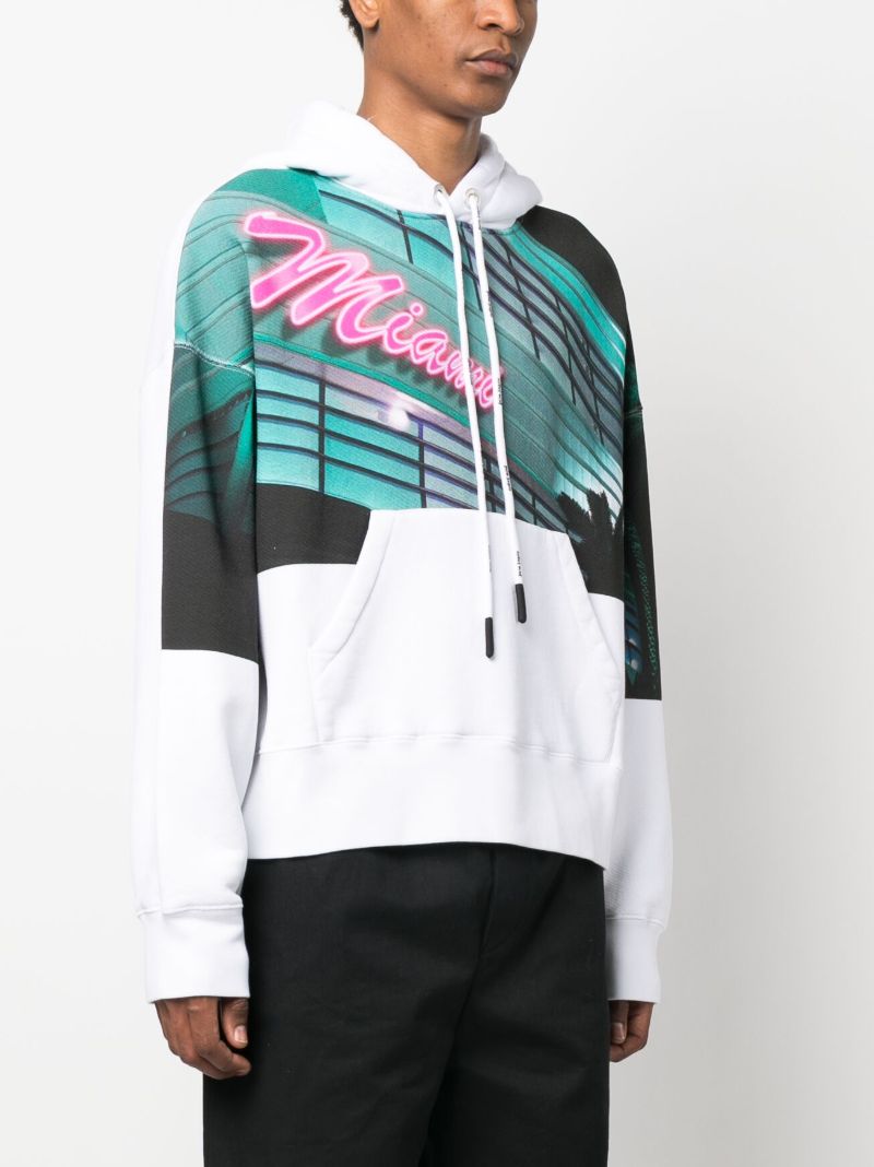 White Miami Cotton Hoodie