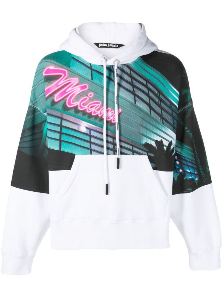 White Miami Cotton Hoodie