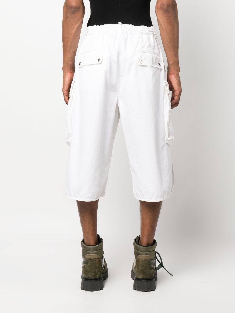 White Logo Patch Bermuda Shorts
