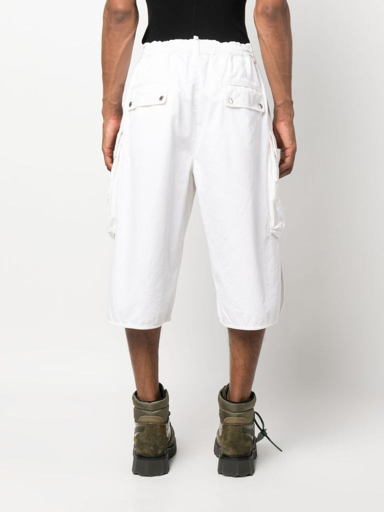 White Logo Patch Bermuda Shorts
