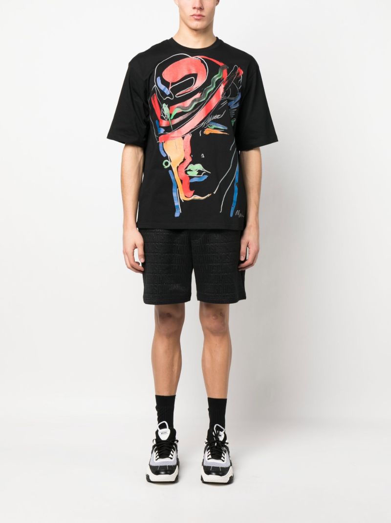 X Tony Viramontes Black Abstract Print T-shirt