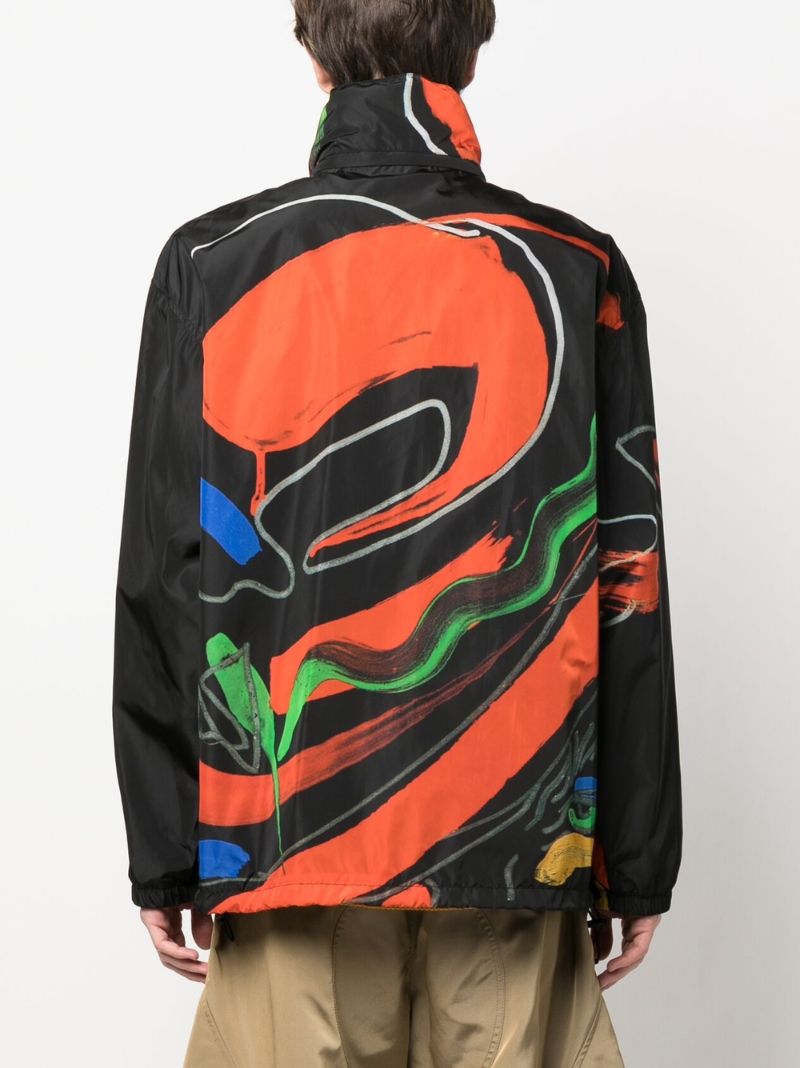 Black Archive Print Windbreaker Jacket