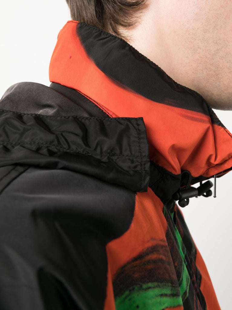 Black Archive Print Windbreaker Jacket