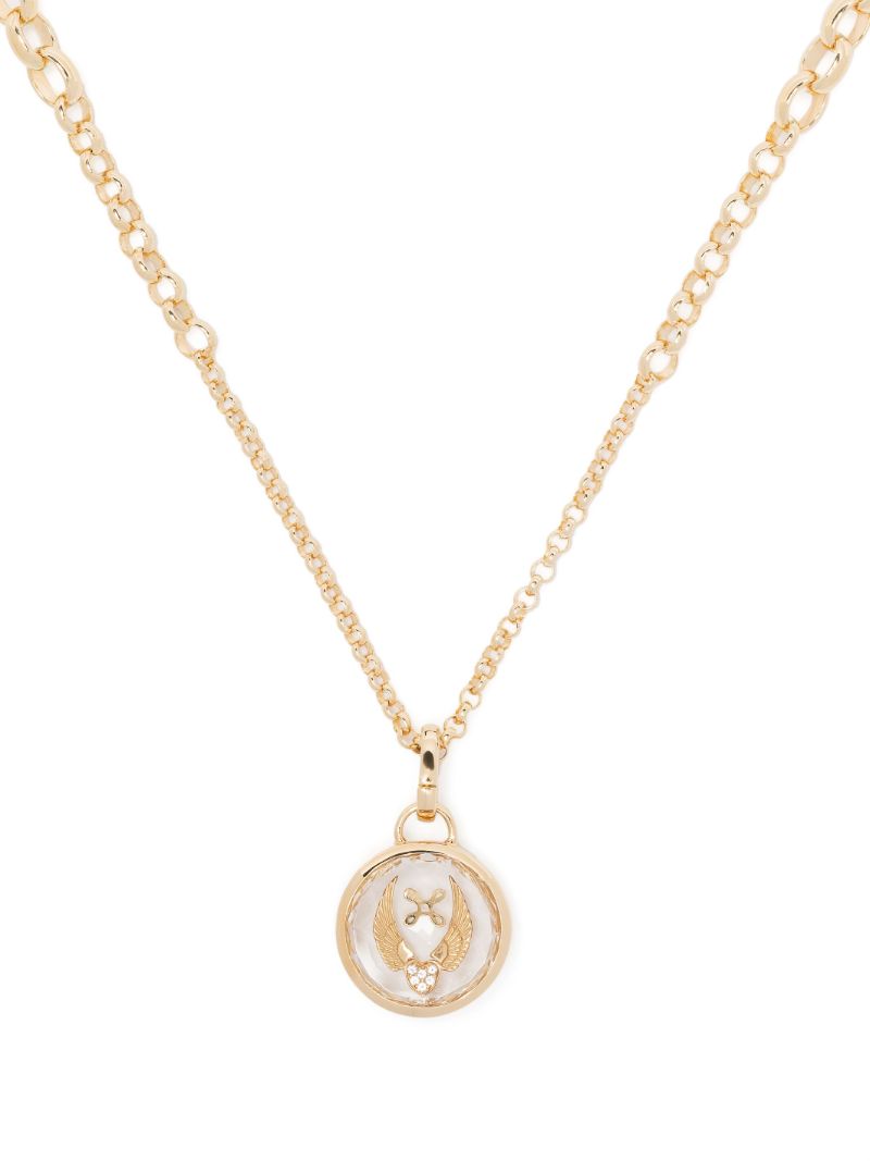 18k Yellow Gold Beloved with Wings We Fly Diamond Necklace