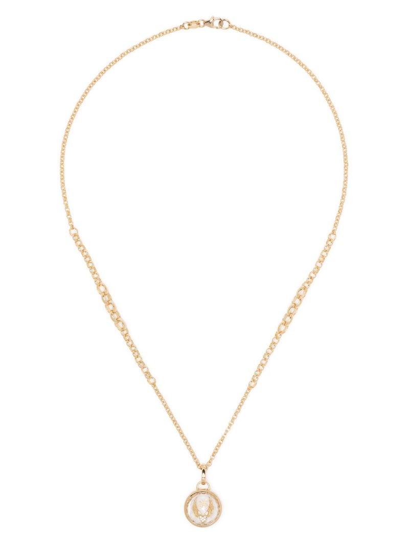 18k Yellow Gold Beloved with Wings We Fly Diamond Necklace