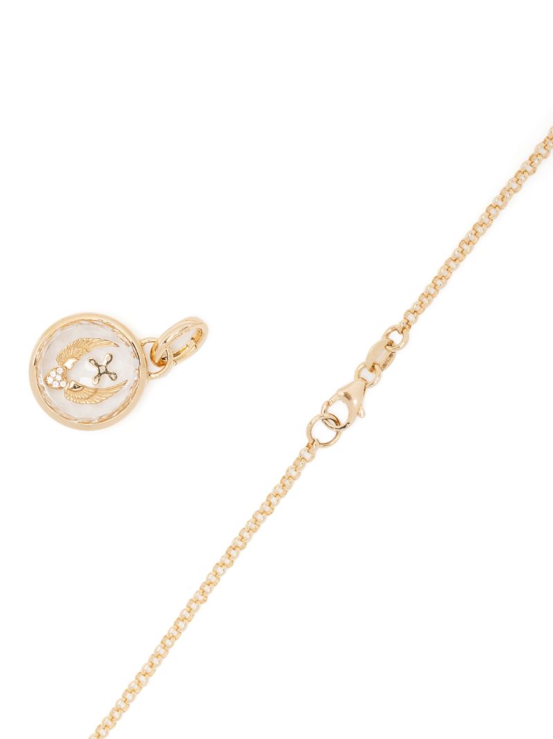 18k Yellow Gold Beloved with Wings We Fly Diamond Necklace