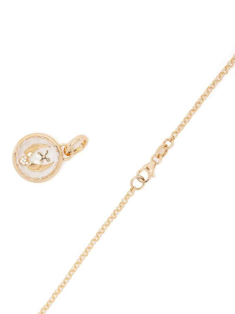 18k Yellow Gold Beloved with Wings We Fly Diamond Necklace