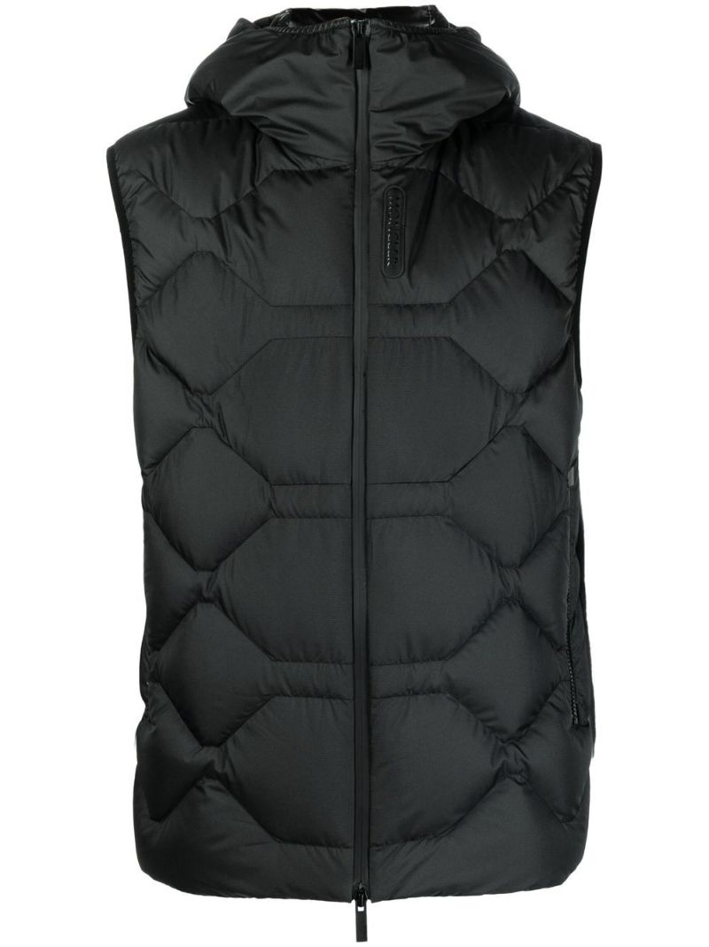 Black Atik Hooded Quilted Gilet