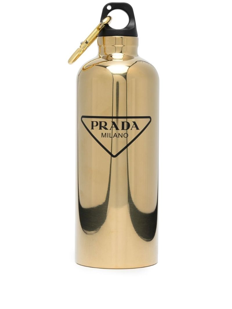 Gold-tone Logo Print Water Bottle