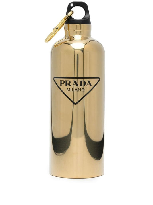 Gold-tone Logo Print Water Bottle