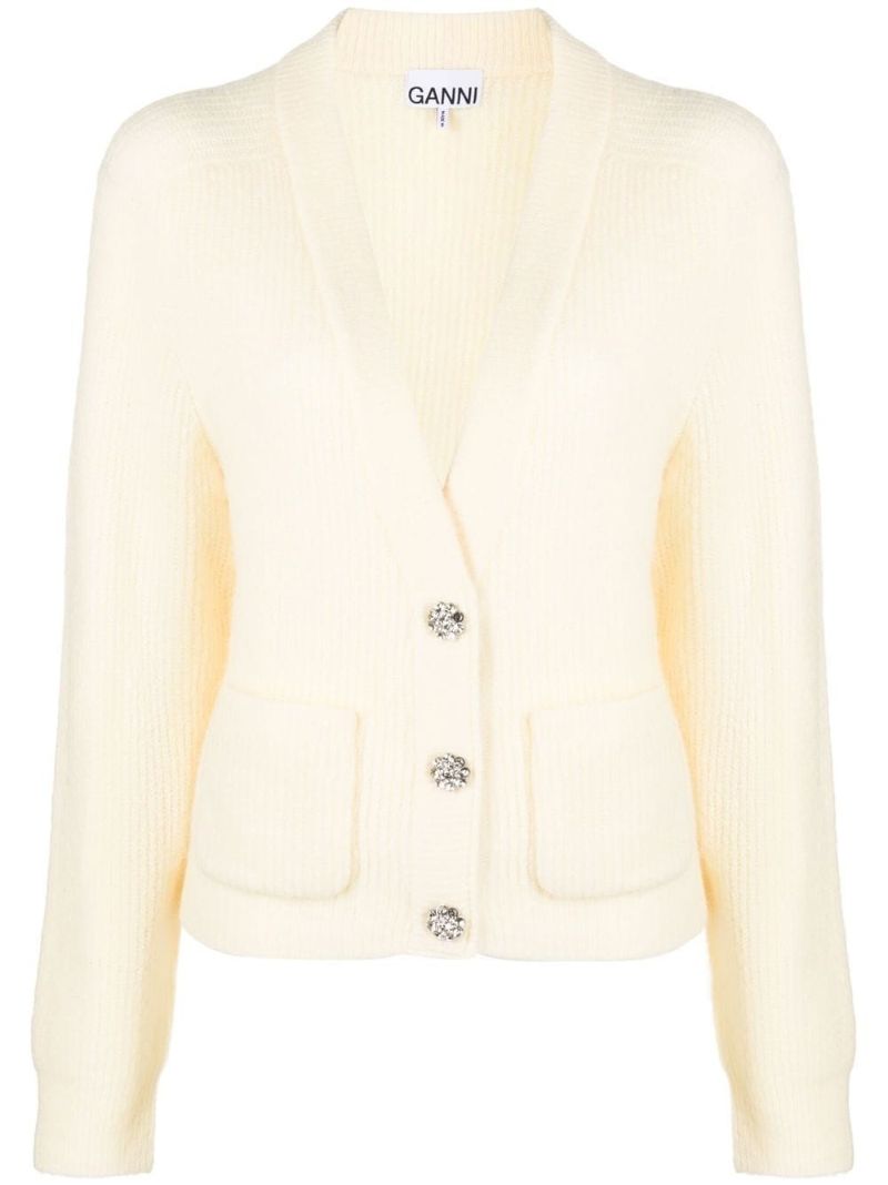 Yellow V-neck Cardigan