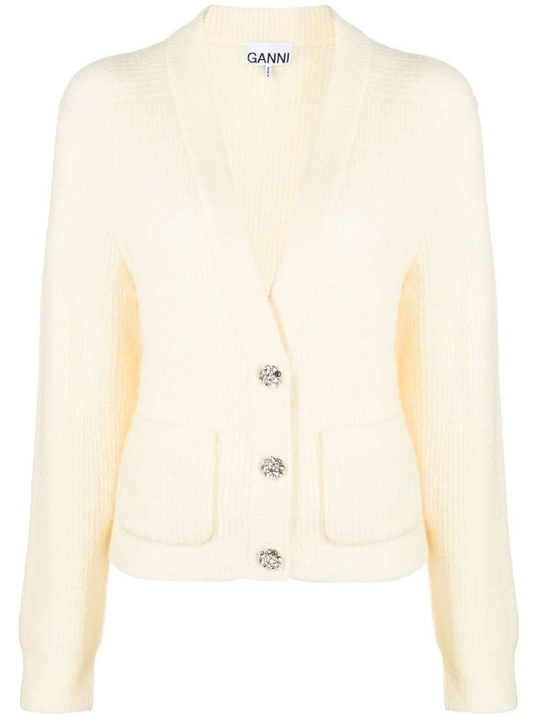 Yellow V-neck Cardigan
