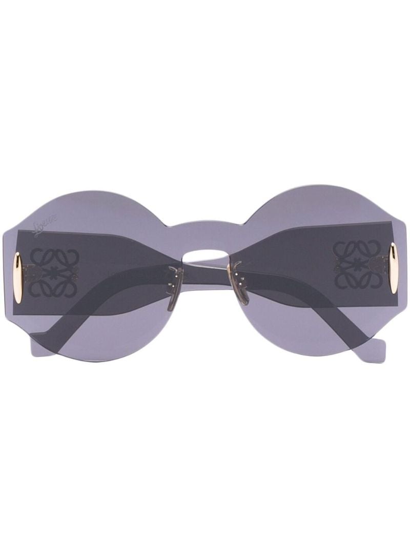 Black Round Anagram Sunglasses