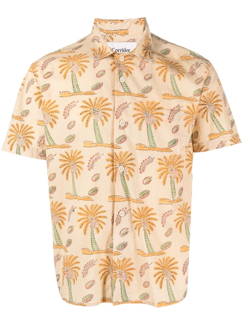 Neutral Palm Tree Print Shirt