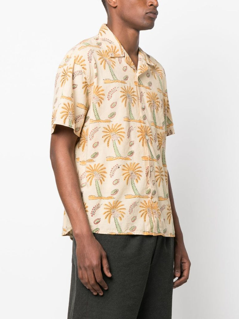 Neutral Palm Tree Print Shirt