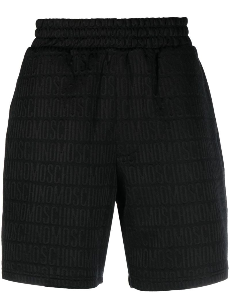 Black All-over Logo-print Shorts
