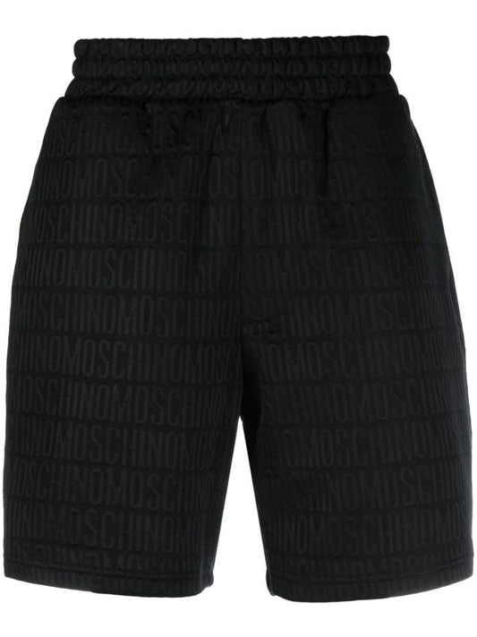 Black All-over Logo-print Shorts