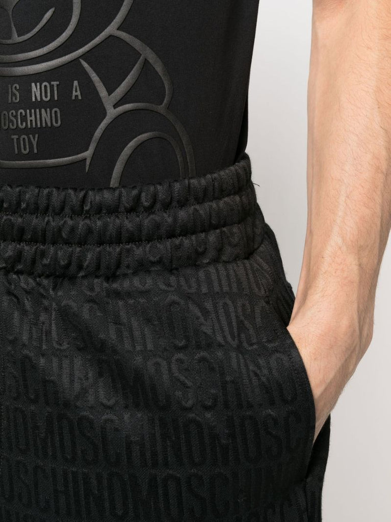 Black All-over Logo-print Shorts
