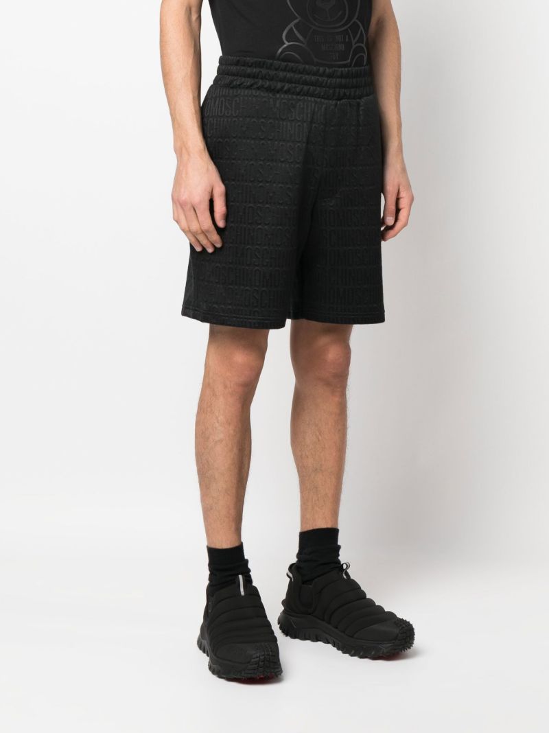 Black All-over Logo-print Shorts