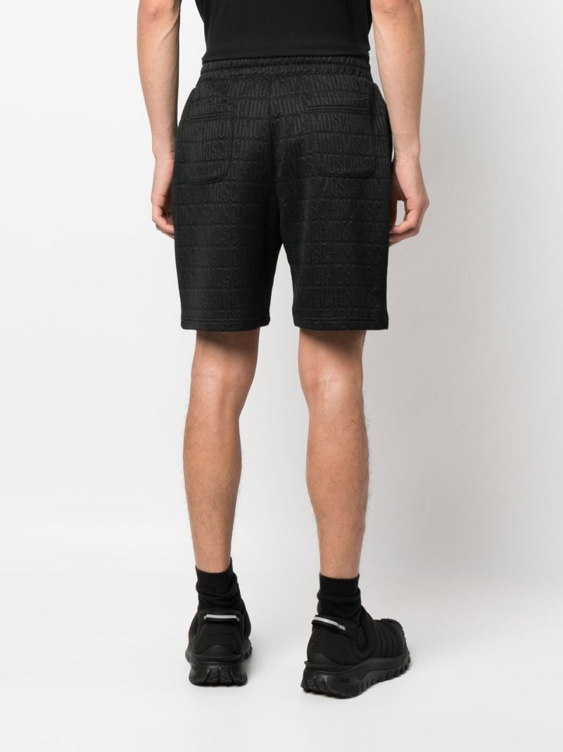 Black All-over Logo-print Shorts