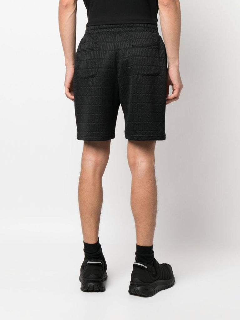 Black All-over Logo-print Shorts
